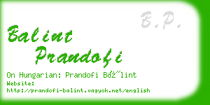 balint prandofi business card